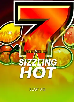 หน้าปกเกมสล็อตความร้อนแรง Sizzling Hot บนหน้าภาพ