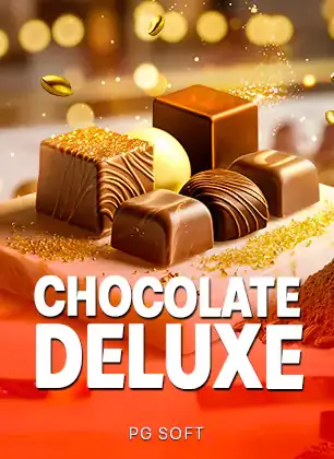 ภาพปกเกมสล็อตขนมหวาน Chocolate Deluxe แสดงชื่อชัดเจน