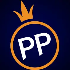 โลโก้อักษร PP ล้อมรอบด้วยวงกลมขอบสีทองบนพื้นสีน้ำเงินเข้ม
